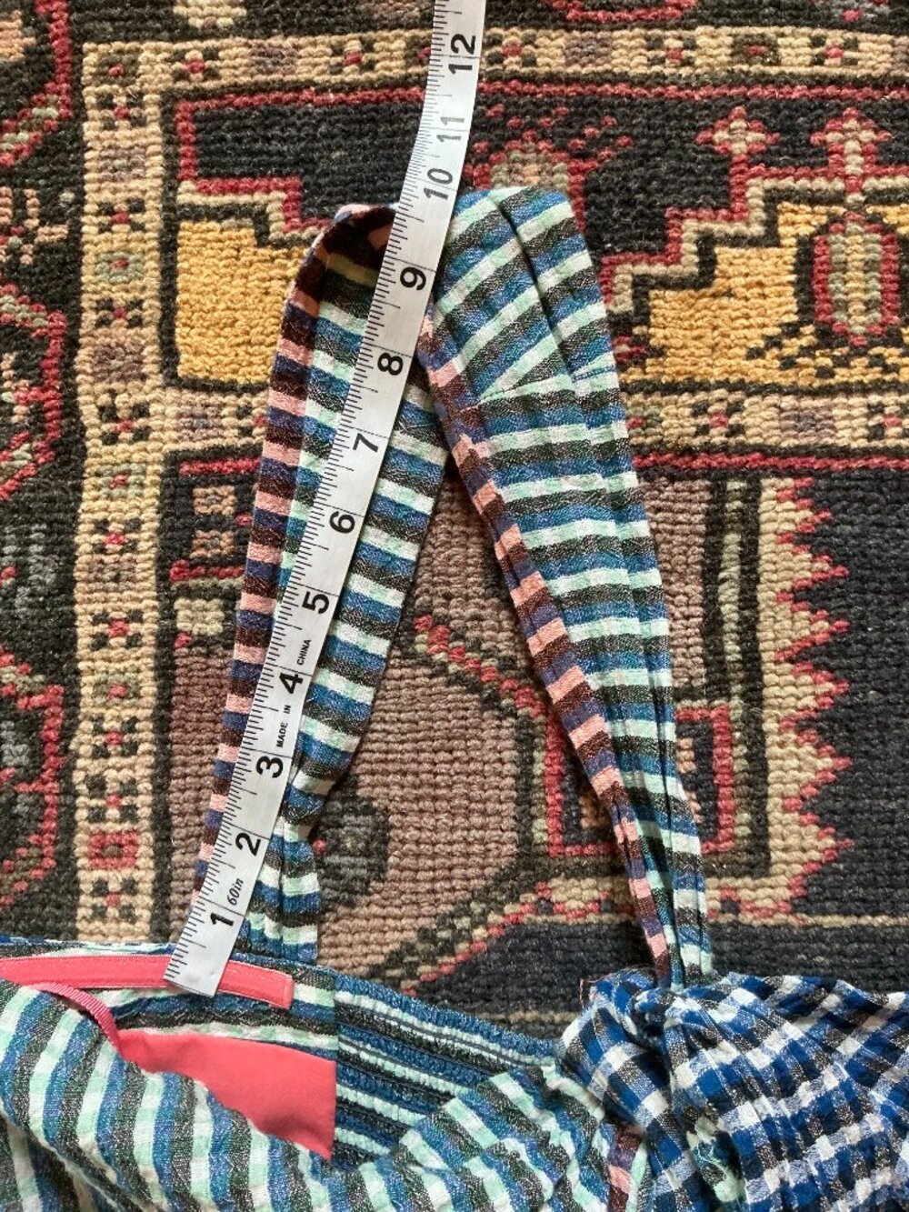 Maeve by Anthropologie One Shoulder Waverly Gingham Raw Hem Dress Size 6 - Picture 10 of 10